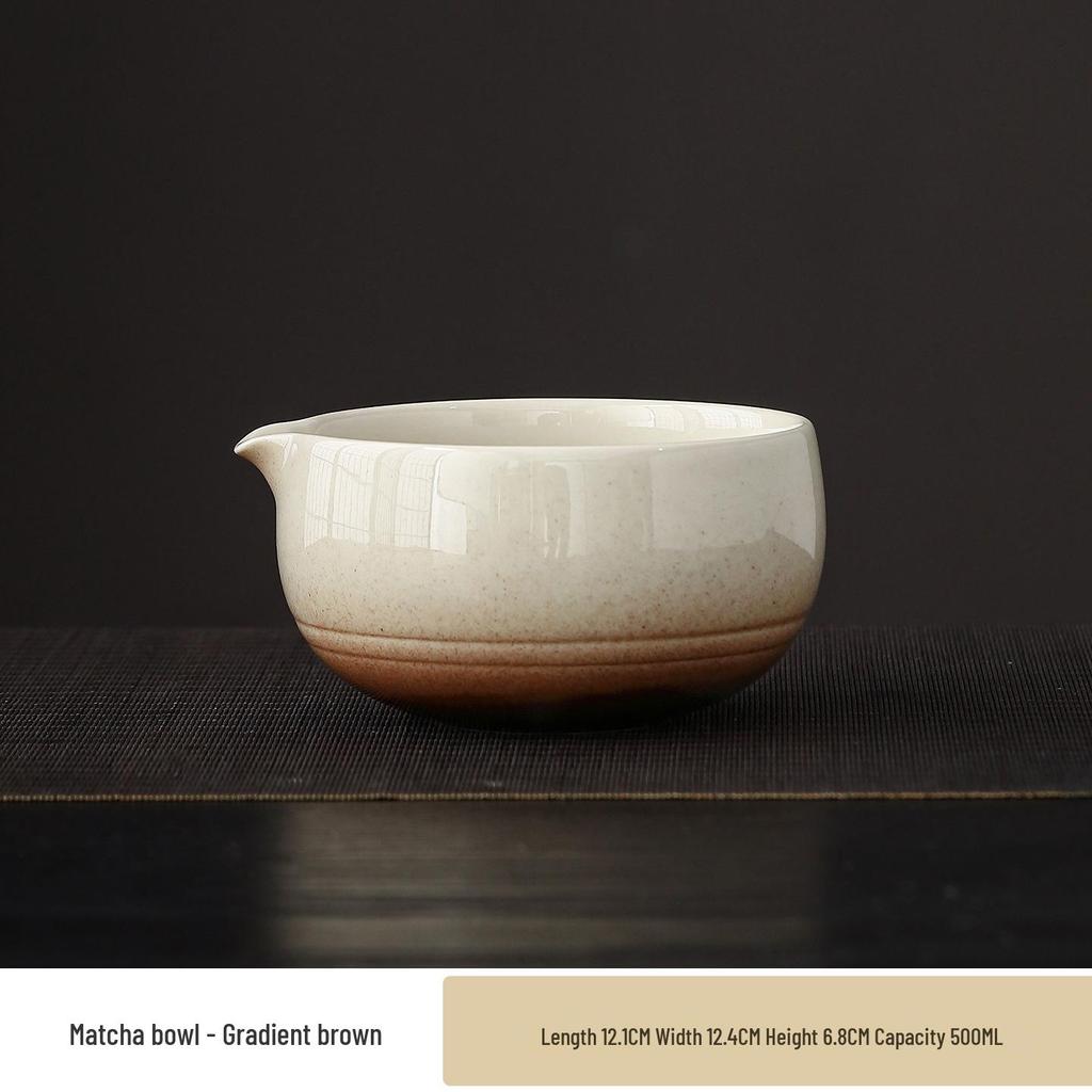 Japanese Matcha Tea Set: Ceramic Bowl & Whisk