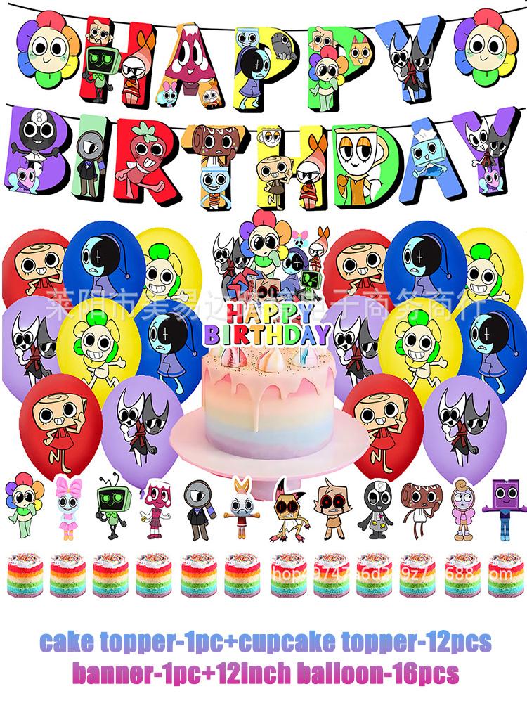 Game DANDYS World Theme Birthday Party Supplies Decoration Disposable Tableware Dandy's DIY Balloon Plate Cup Backdrop Kid Gift