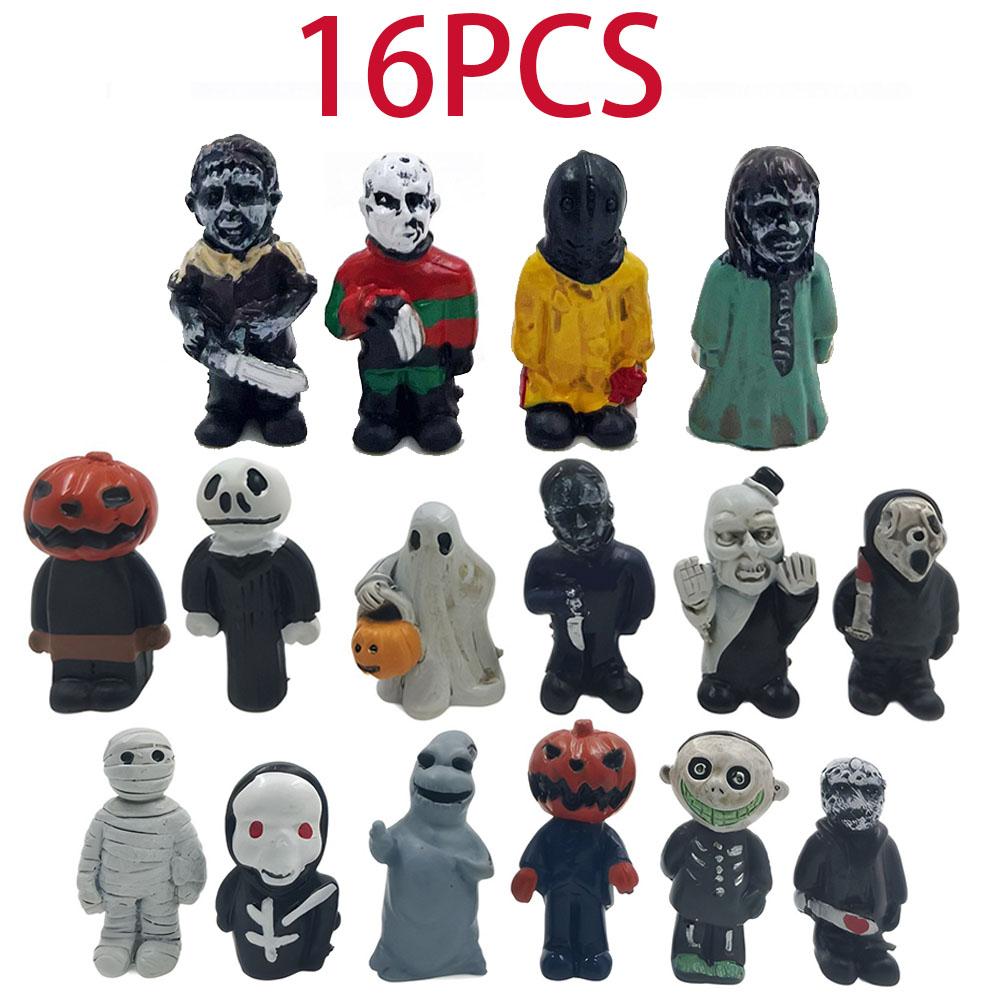 Beautiful 16Pcs Halloween Chainsaw Horror Movie Series Handheld Figure Jason Michael Freddy Halloween Dolls Beautiful Design