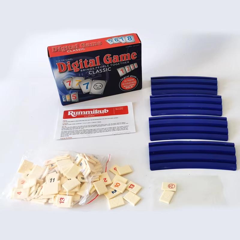 1 Set Fast Moving Tile Classic Board Game Israel Mahjong Rummy Digital Games 2-4 Players Family Party Travel Edition