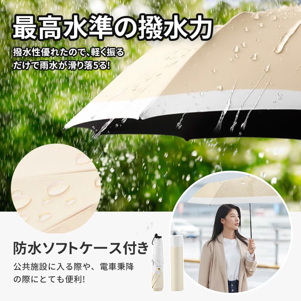 UV Folding Complete Light Heat Black Highly Large 89cm Suitable for Rain or Heatstroke with Storage Gift for Birthday 100% Protection, Parasol,