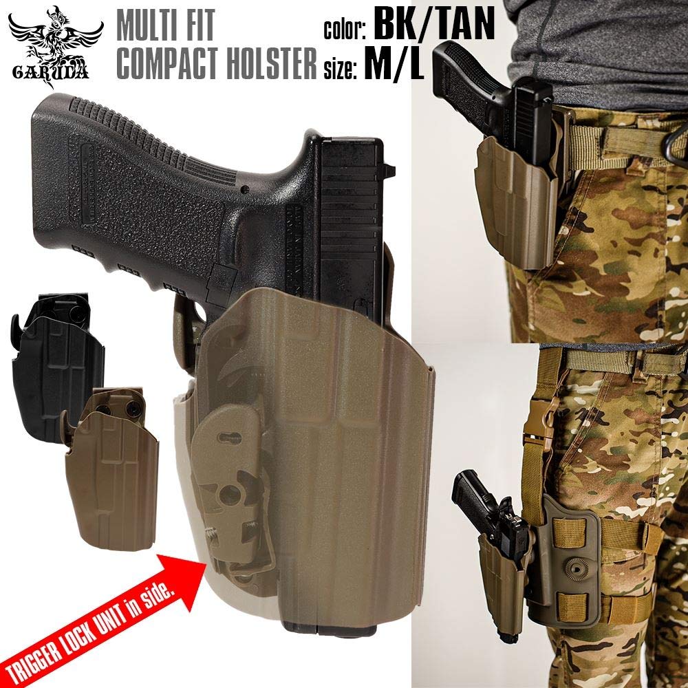 LayLax GARUDA Compact Airsoft Supplies Multi-Fit Holster, Black, Medium,