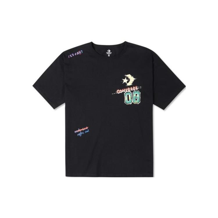 Converse Put-a-Smile-On-Your-Face Logo T-Shirt Asia Sizing  Black  Unisex 10024879-A02 M
