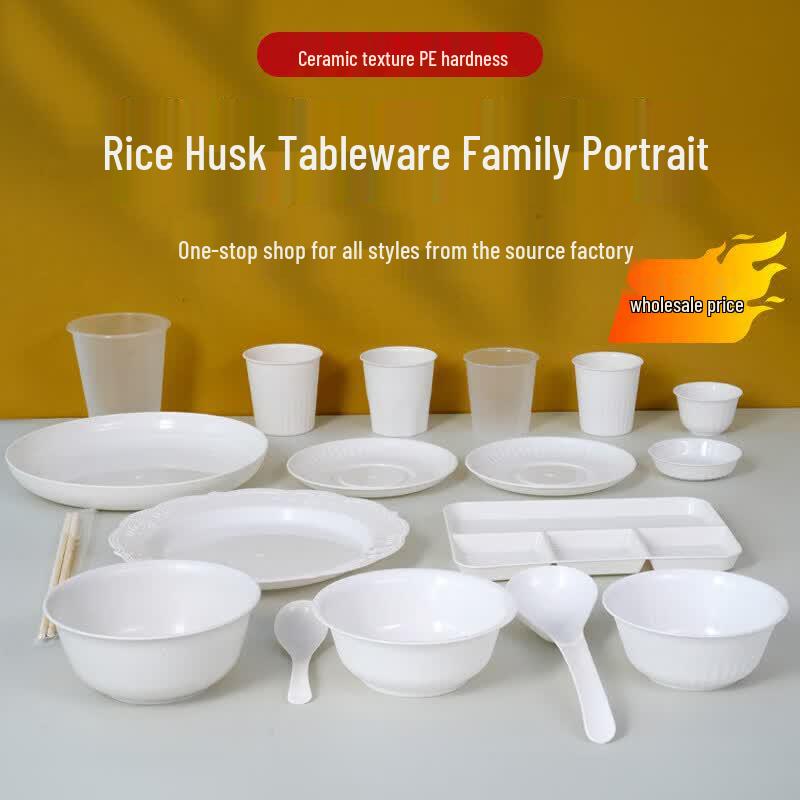 UOZO Rice Husk Disposable Tableware Set