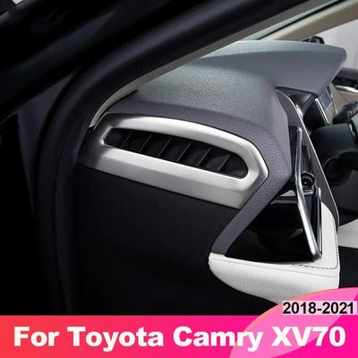 Innenraum Umbau Links und Rechts Armaturenbrett Luftausströmer Blenden Zierrahmen Für Toyota Camry XV70 2018 Zubehör