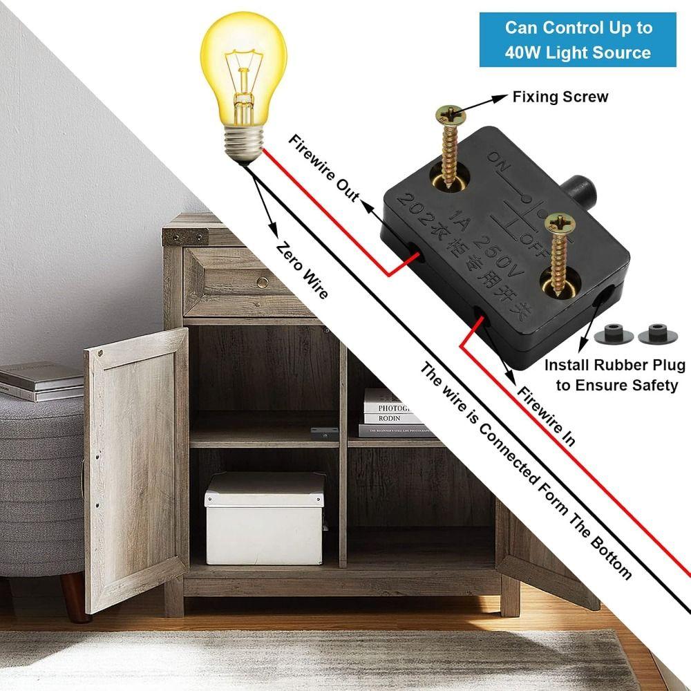 3pcs Automatic Cabinet Lamp Switch Easy Install Wardrobe Touch Switches Closet Door Switch Home