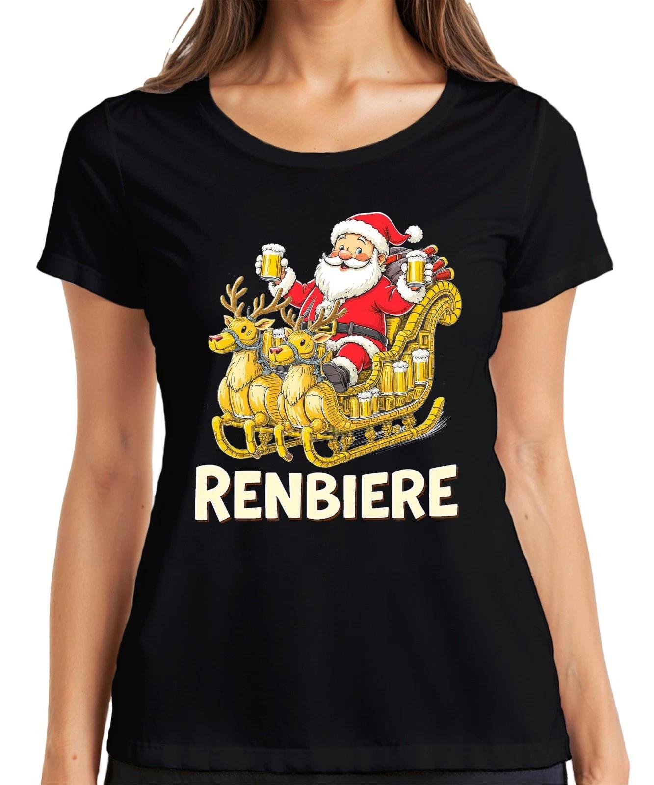RENBIERE Lustiges Weihnachten Bier Rentier Santa Geschenk Party Damen T-Shirt XXL