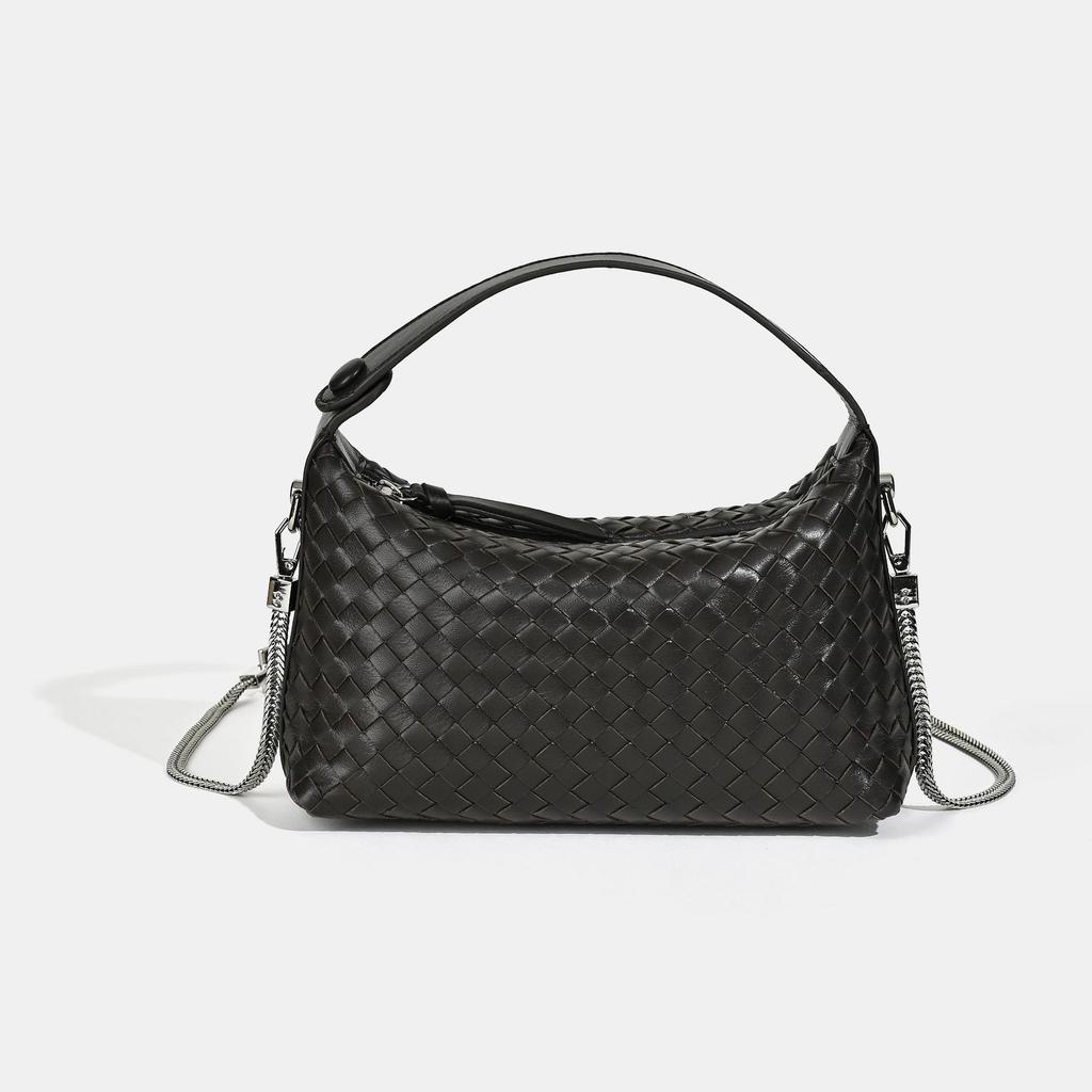 2025 Neue Nische Tote Schafsleder Damen Tasche Gewebte Umhängetasche Schlicht Lässig Vielseitige Handtasche Einfarbig