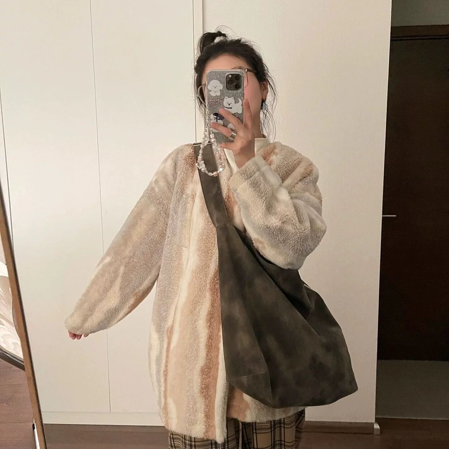 

Large capacity lazy wind tote bag women s new versatile portable shoulder bag retro commuter messenger bag women Separate shoulder strap (no bag) серый