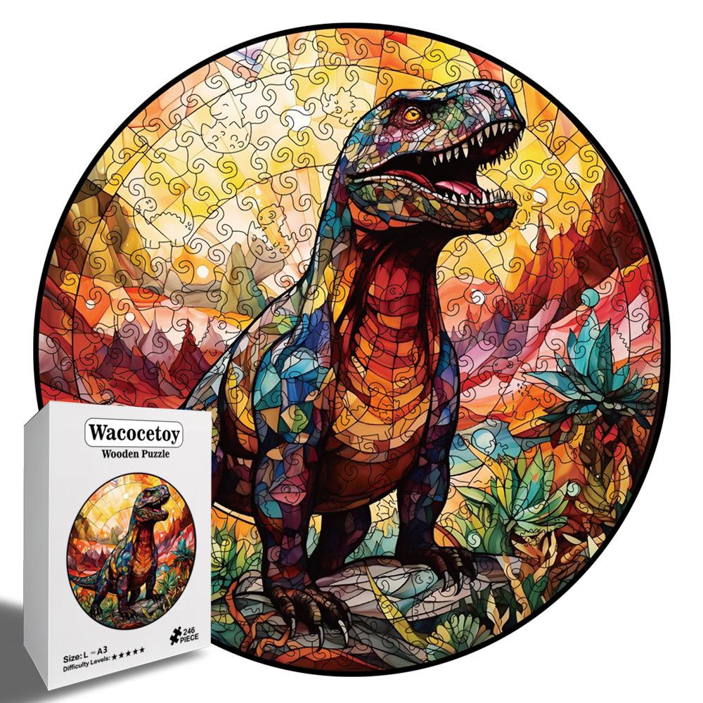 Tyrannosaurus Rex Puzzle Wooden Special-Shaped Splicing Toy Piggy Bank Original Decompression Puzzle