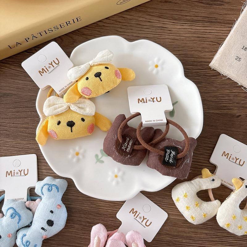 Cute Cartoon Three-dimensional Cotton-padded Embroidered Little Rabbit Hair Tie  Girl Hair Band  Children's Little Duck Hair Band