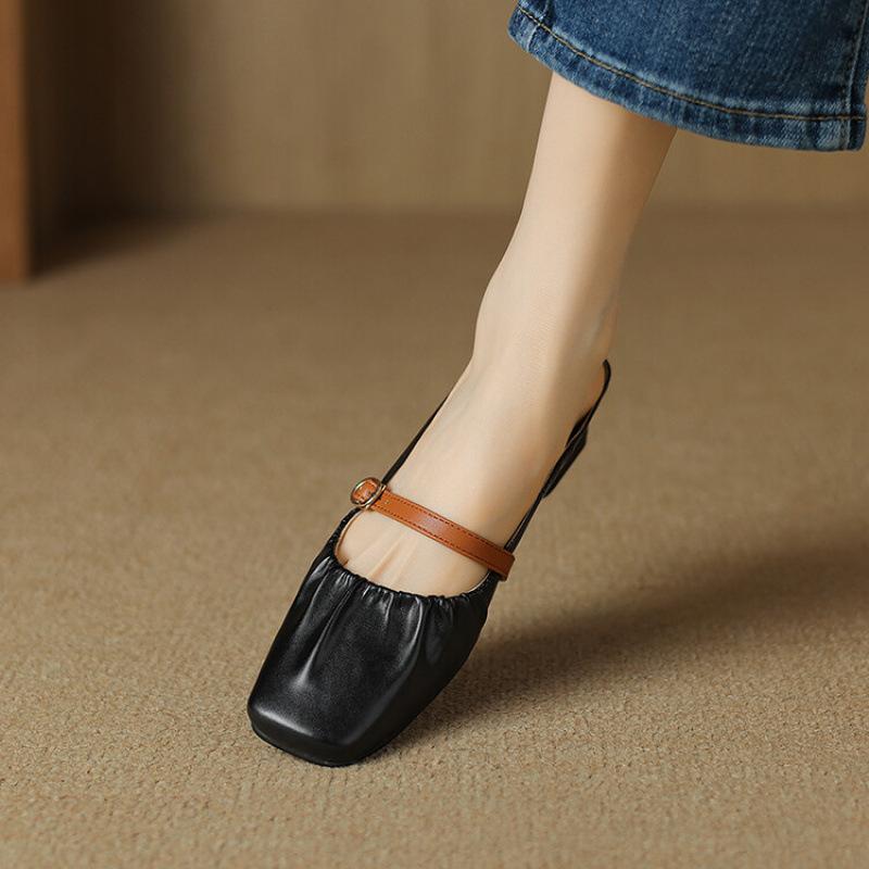 

Летние женские тапочки-балетки, повседневные однотонные, с закрытой пяткой, резиновая мягкая подошва, новый размер, сандалии на плоской подошве, женские тапочки 43 чёрный