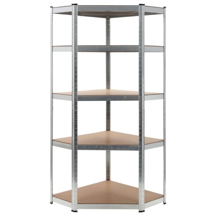 VidaXL Étagère de rangement Argenté 75x75x180 cm Acier et MDF