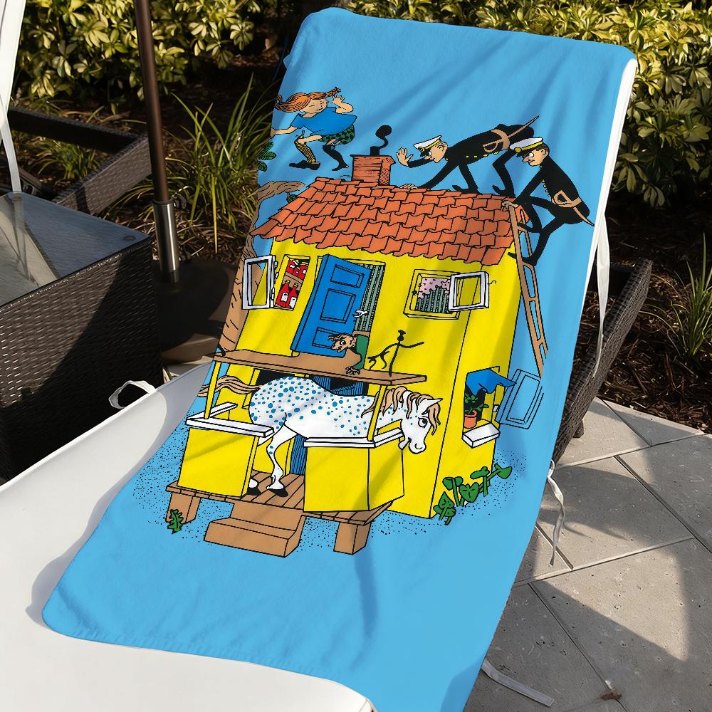 Pippi L-longstocking Cute Towel Towels For Beaches Yoga Studios Gyms Hot Springs Swimming Pools And Picnics