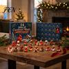 Numbered Hidden Drawer Box Red Bird Christmas Advent Calendar, 24 Unique Miniature Winter Decoration Items Figurines, Tree Hanging Ornaments