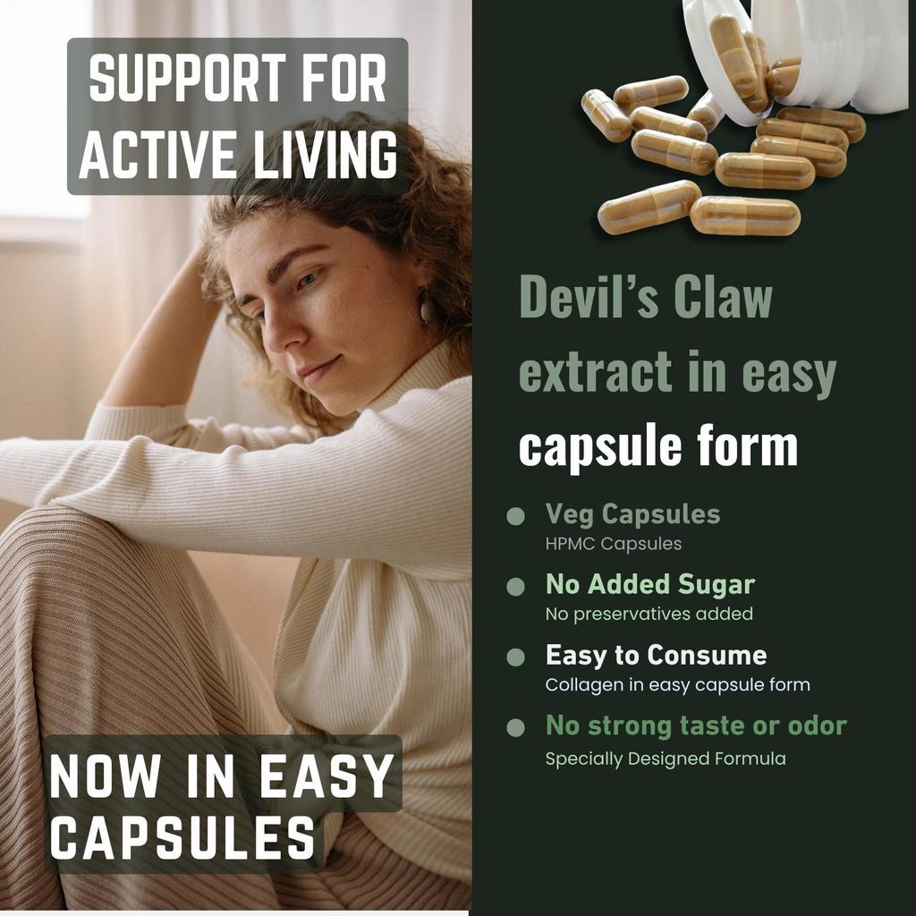 Heroot Devil’s Claw Capsules 1200mg | Harpagophytum Procumbens