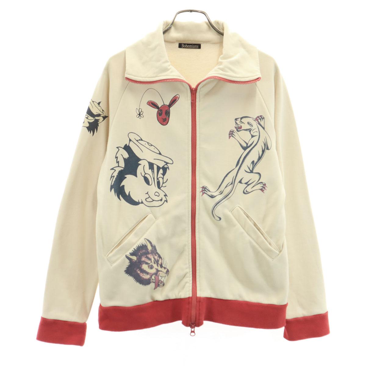 

BOHEMIANS sweat Zip jacket M Beige Back brushed Men s Used