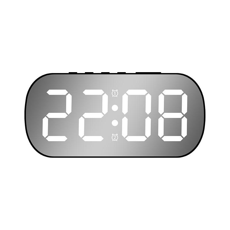 Minimalist LED Digital Display Alarm Clock with Mirror Surface for Students and Children - Model 6637.