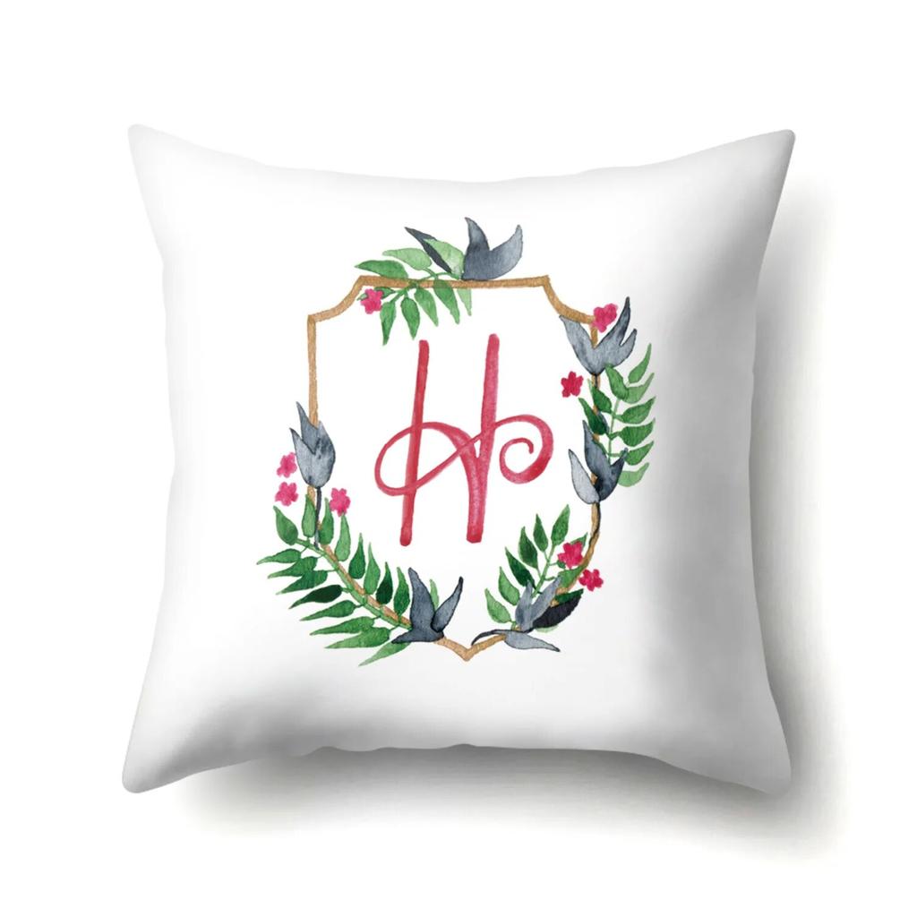 Creative Wreath Letter Pillowcase Office Cushion Cover Living Room  Waist
