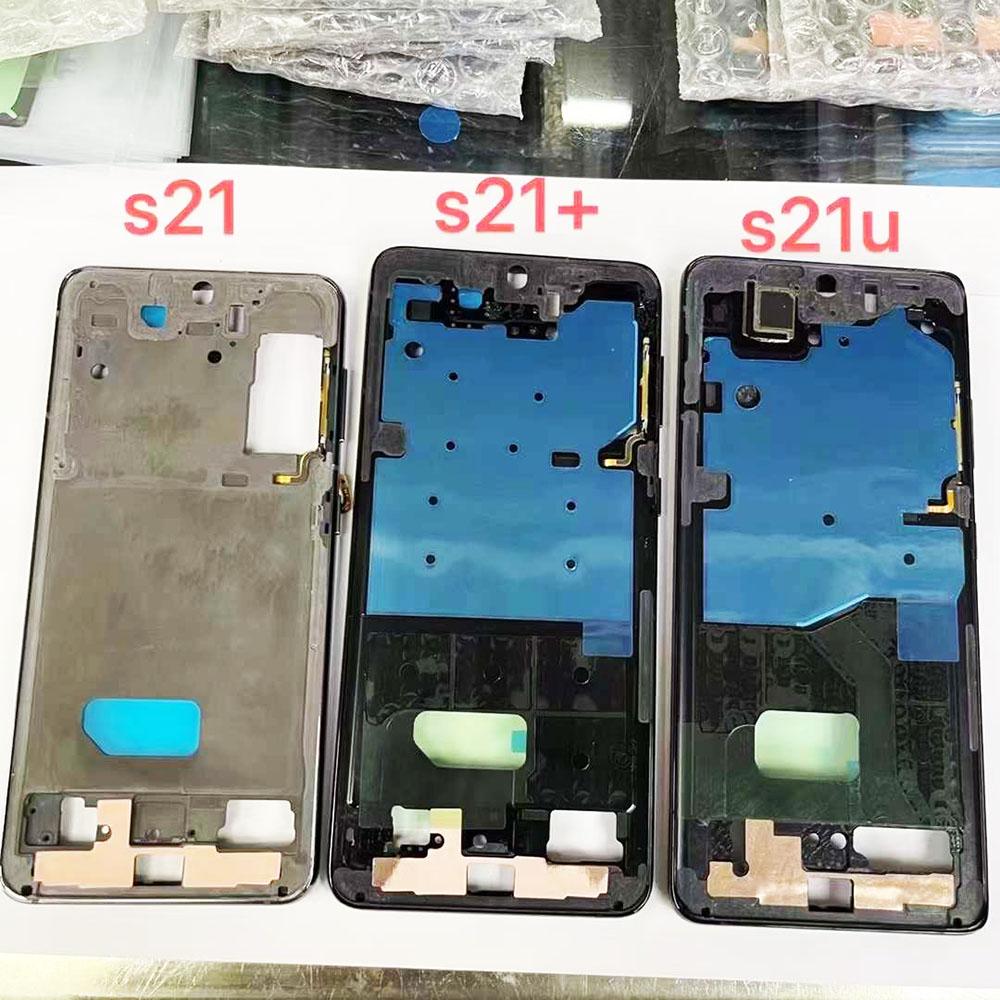Housing Middle Frame LCD Bezel Plate Chassis For Samsung S21 G991 S21+ G996 S21 Ultra G998 Phone Metal Middle Frame Repair Parts