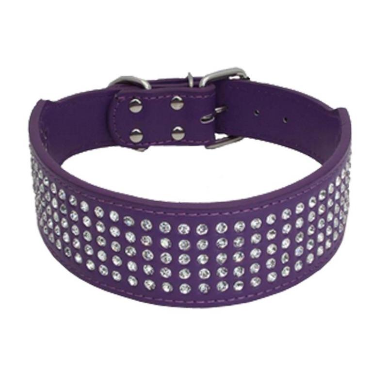 Anti-bite Collar Rhinestone Rhinestone Decorative PU Leather Collar Is Suitable for Medium To Large Dog Collar Collar