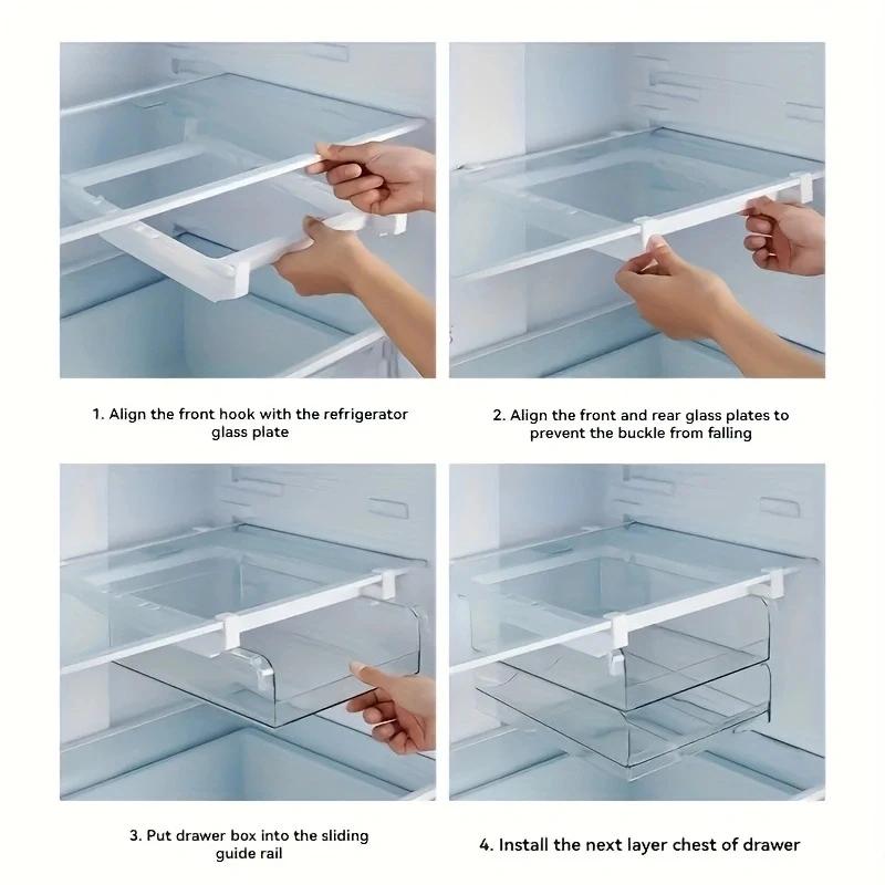 Clear High Capacity Egg Organizer for Refrigerator with Time Scale Stackable Container and Storage for Refrigerator with Drawers