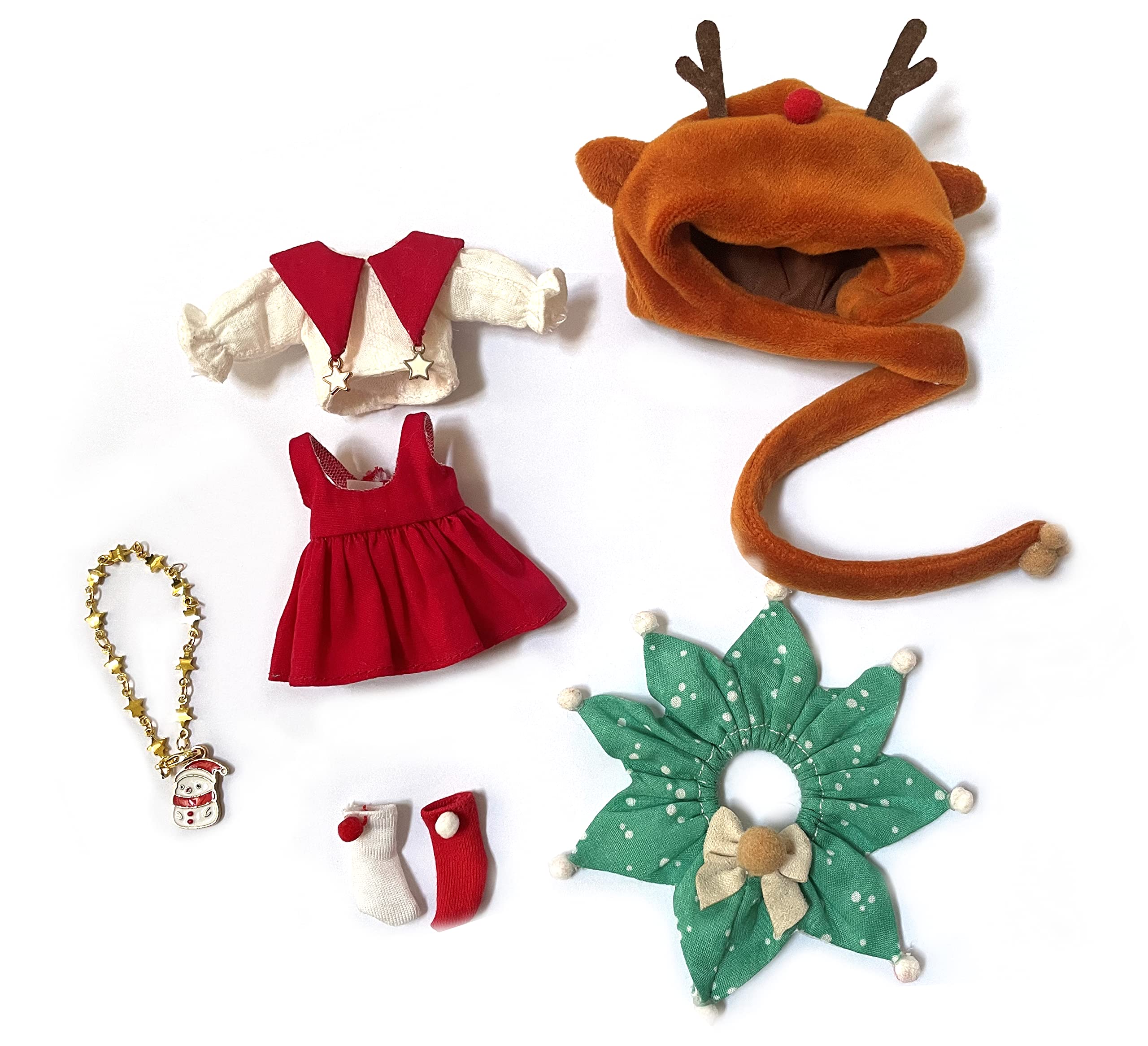 

PICCODO ACTION DOLL Christmas Doll Clothes Set Snowflake Rain Deer