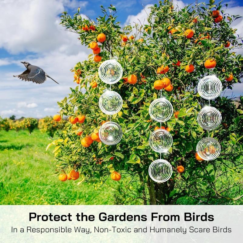 Reflective Hanging Bird Repeller Discs Wind Chime Bird Deterrent for Garden Decorative Birdproofing Reflectors to Keep Bird Away