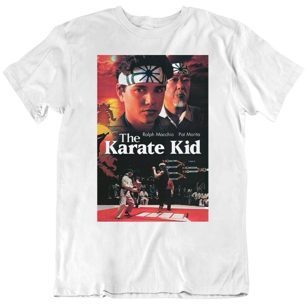 80 s Movie The Karate Kid Retro Movie Poster White T Shirt Unisex T-Shirt S