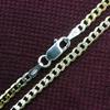 Silver One Silver 925 Curb Chain Necklace Gold and Silver 18K Sparkle 3mm 1mm Fine Gold Curb Chain Italian-Made [Two-Tone Plated, 6-Sided Cut, Wide,