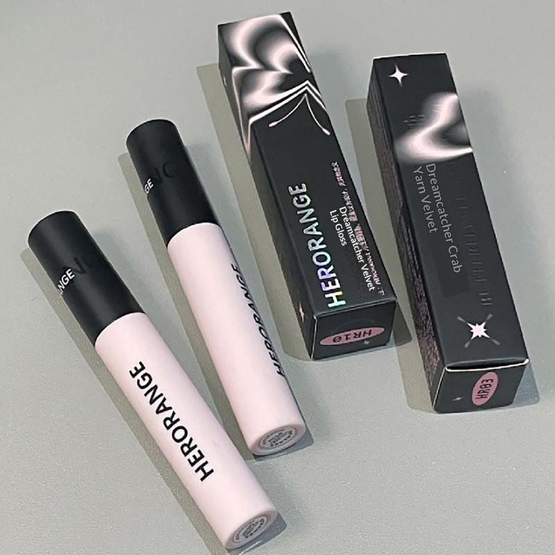 Herorange Mattes Samt-Lipgloss Langanhaltend Nude-Töne Nicht verblassend Wasserfest Schweißfest Leicht Bequem