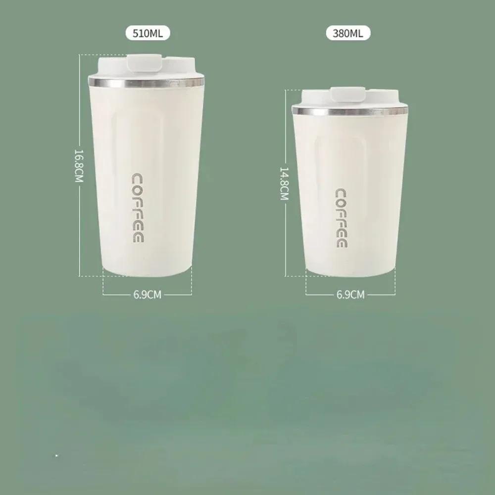 510ml Stainless Steel Coffee Cup Travel Thermal Mug Leak-Proof Thermos Bottle Tea Coffee Mug Office Business Style Thermos