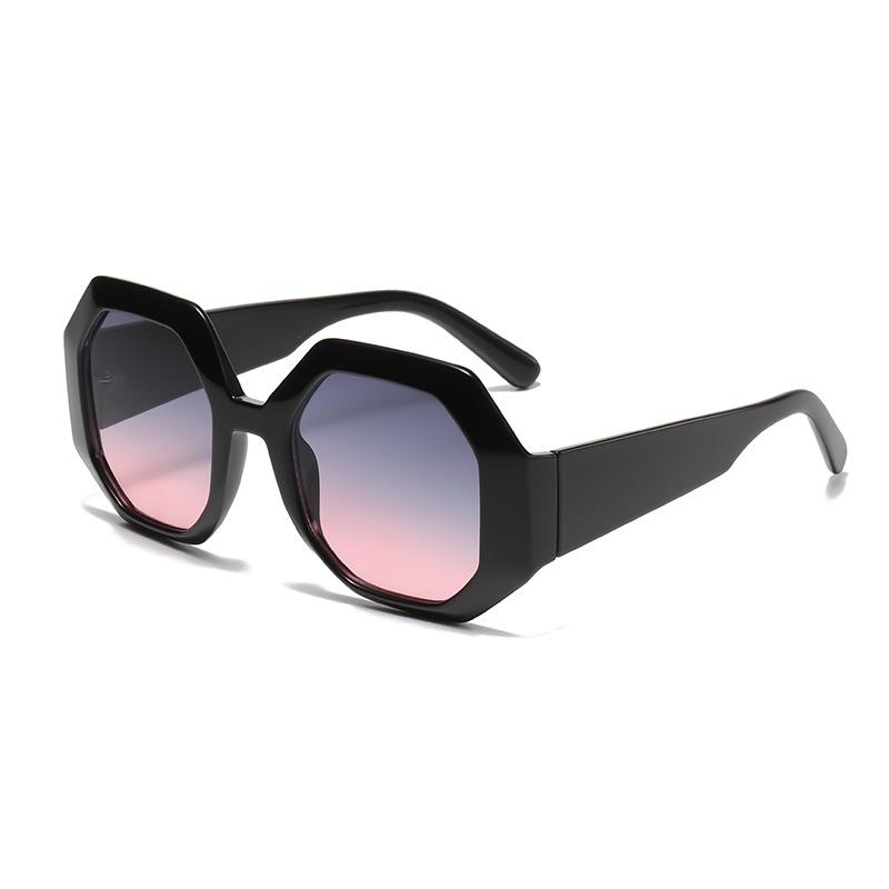 European & American Color Block Polygon Street Style Sunglasses