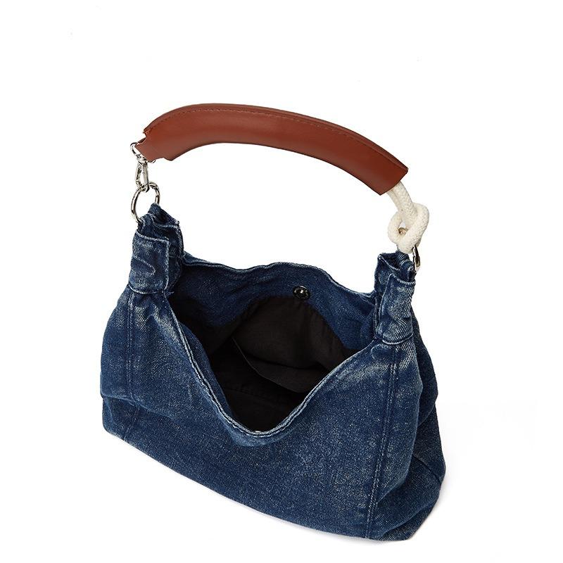 Premium denim tote bag women's summer new niche casual commuter underarm bag Spice girl shoulder bag