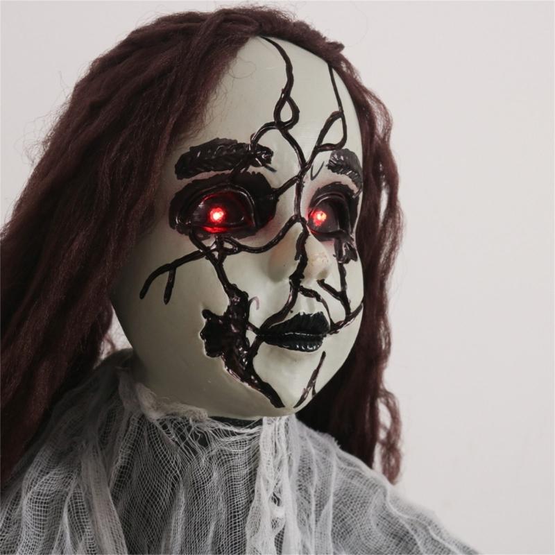 Eerie Halloween Hanging Skull Sound Activated Shrills Grim Reapers Thrilling Festivals Party Decorations for Outdoor