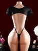 Adulte Women Porn Suits Puff Sleeve Lingerie Cross Straps Teddy Bodysuit Swimwear Uniform Nuisette Sexy Pajamas Erotic Underwear