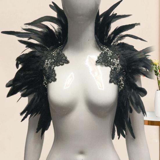 Sahte Yaka Gotik Stil Tüy Şal Taklit Tüy İçi Boş Dantel Unisex Sahne Gösterisi Performans Cadılar Bayramı Cosplay Omuz Atkısı