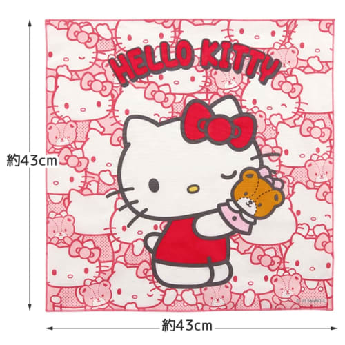 Skater Lunch Cloth, Hello Kitty, Ushiro Shiro, Sanrio, 43 x 43 cm, Made in Japan, KB4-A
