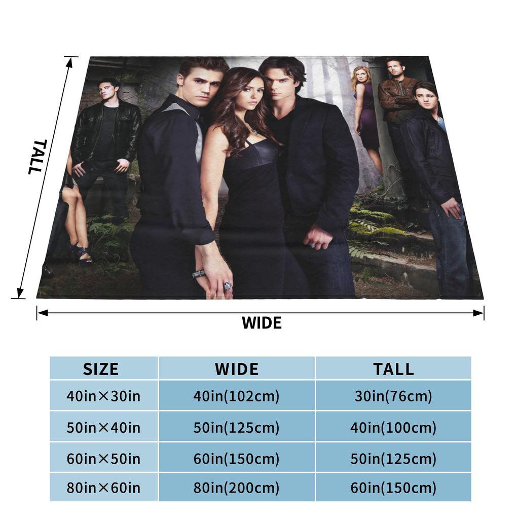 Damon Salvatore Flannel Throw Blanket The Vampire Diaries Blanket for Bed Bedroom Warm Plush Thin Quilt