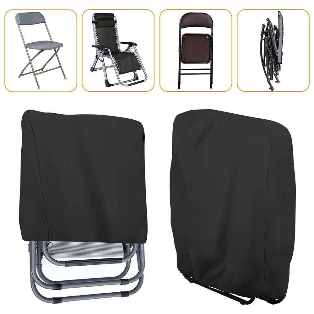 Outdoor Folding Chair Oxford Cloth Cover Waterproof Patio Furniture Dust Cover, 97x34x110cm