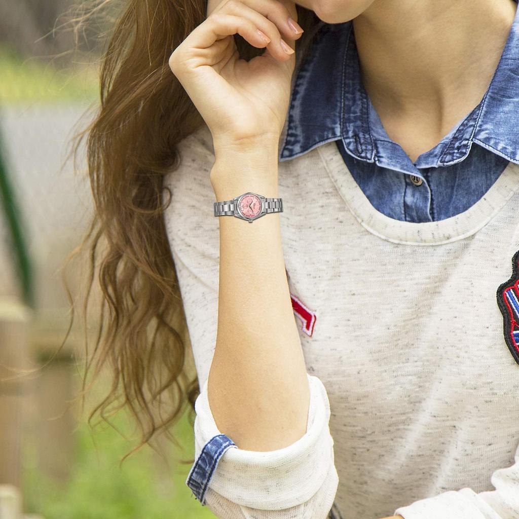 JewelryWe Stylish Waterproof Analog Watch with Stainless Steel Popular Pink Women's Strap, Brand,