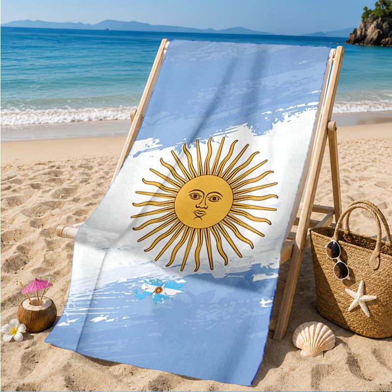 Asciugamano da Spiaggia con Design della Bandiera Argentina, Asciugatura Rapida, Facile da Curare, Adatto Sia per il Fitness che per le Vacanze al Mare, Essenziale per lo Sport
