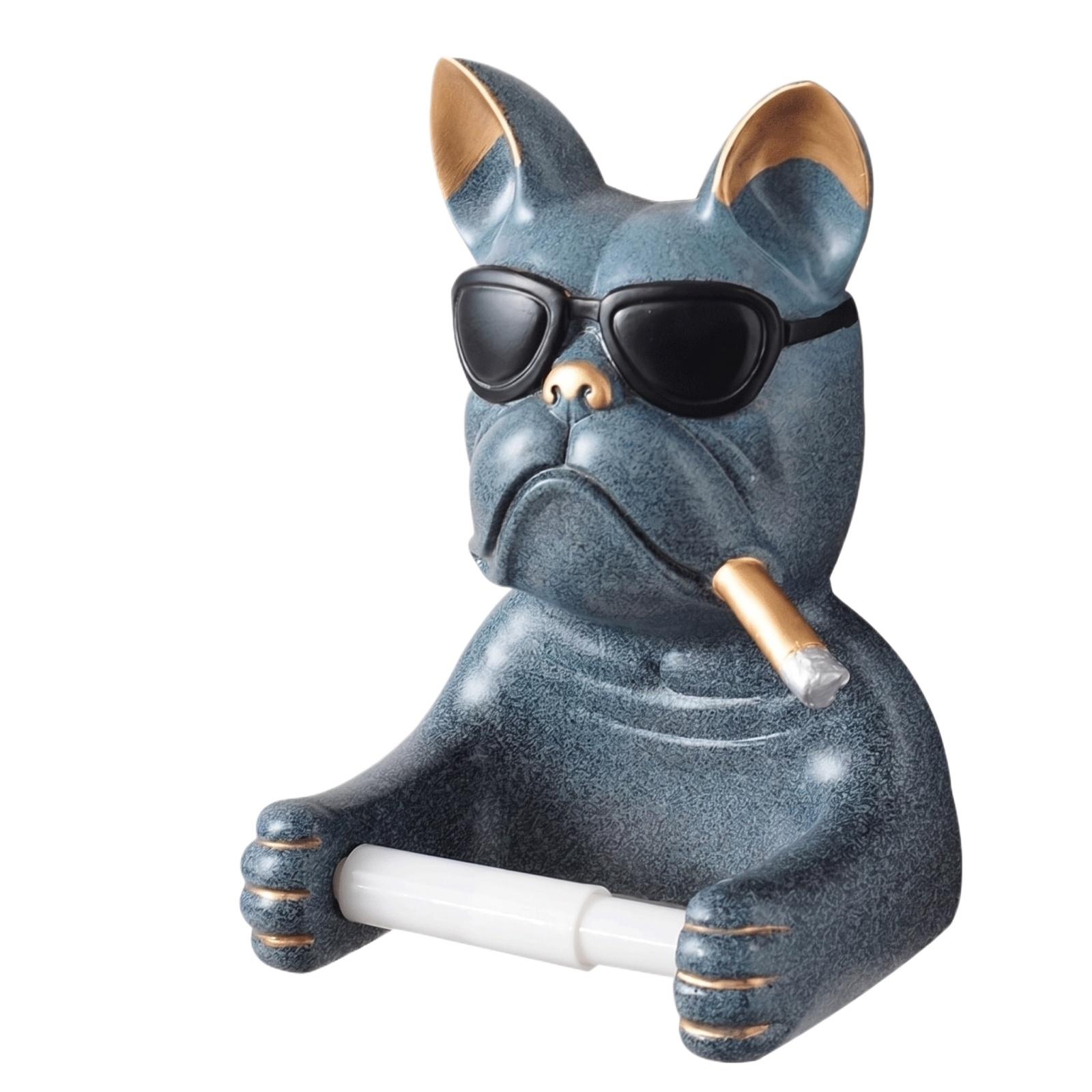 

Creative Dog Sculpture Tissue Holder with Sunglasses and Cigar Design Decorative Home Accent for Living Room Office and Bedroom Display one size