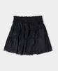 Place Studio Tiered Peach Stripe Frill Lace Elastic Waist Short Ruffle Skirt Pants [Black]