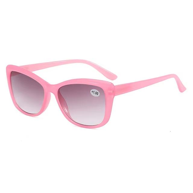 

Progressive Color Cat Eye Sun Reading Glasses Women Men Unisex Sunglasses Presbyopia Eyeglasses Diopter +1.0 To 4.0 use good +100 розовый