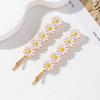 2pcs Set of Small Daisy Alloy Flower Hairpins, Fashionable and Fresh Women's Hair Clip, Bangs Clip