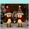 Adorable Christmas Led Bird Figurine With Colorful Hat Perfect For Holiday Decor Gifts