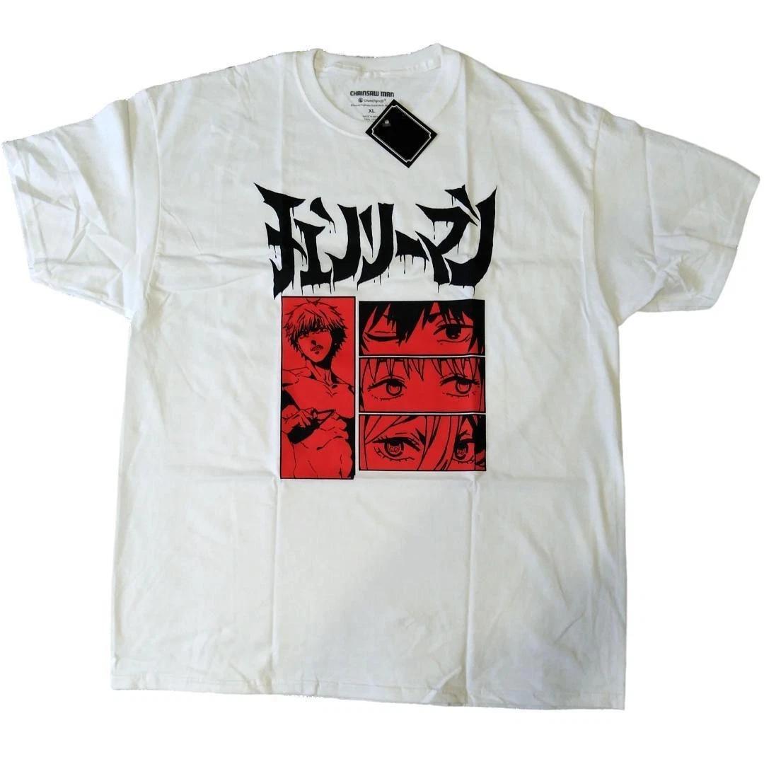Chainsaw Man Denji Graphic T-Shirt XL White Anime Tee Japan 2XL