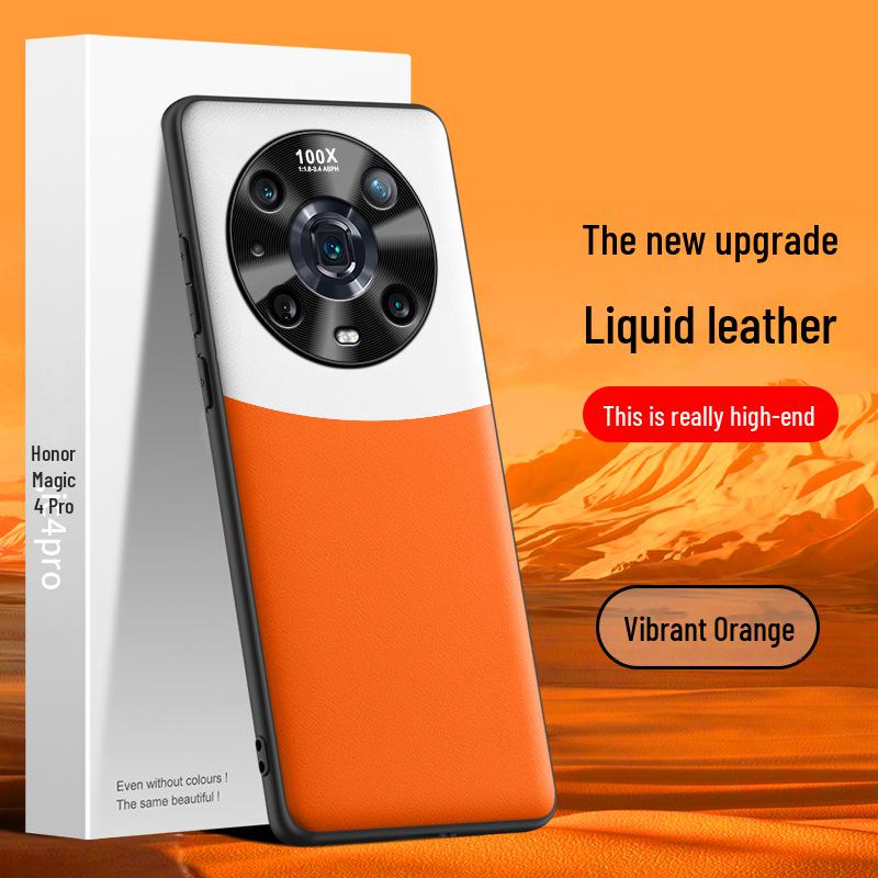 Liquid Leather Shell Protective Cover for Honor Magic 4 Pro Provides Anti-fall Protection In a Single Piece Shipment.