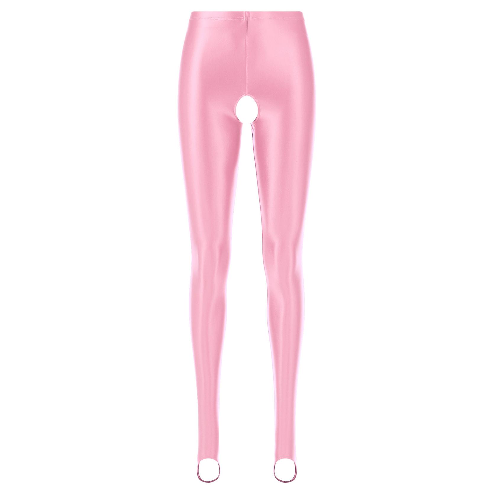 

Женские брюки с открытой промежностью, нейлоновые масляные глянцевые непрозрачные колготки, колготки с мокрым эффектом, сексуальные чулки для женщин XL розовый